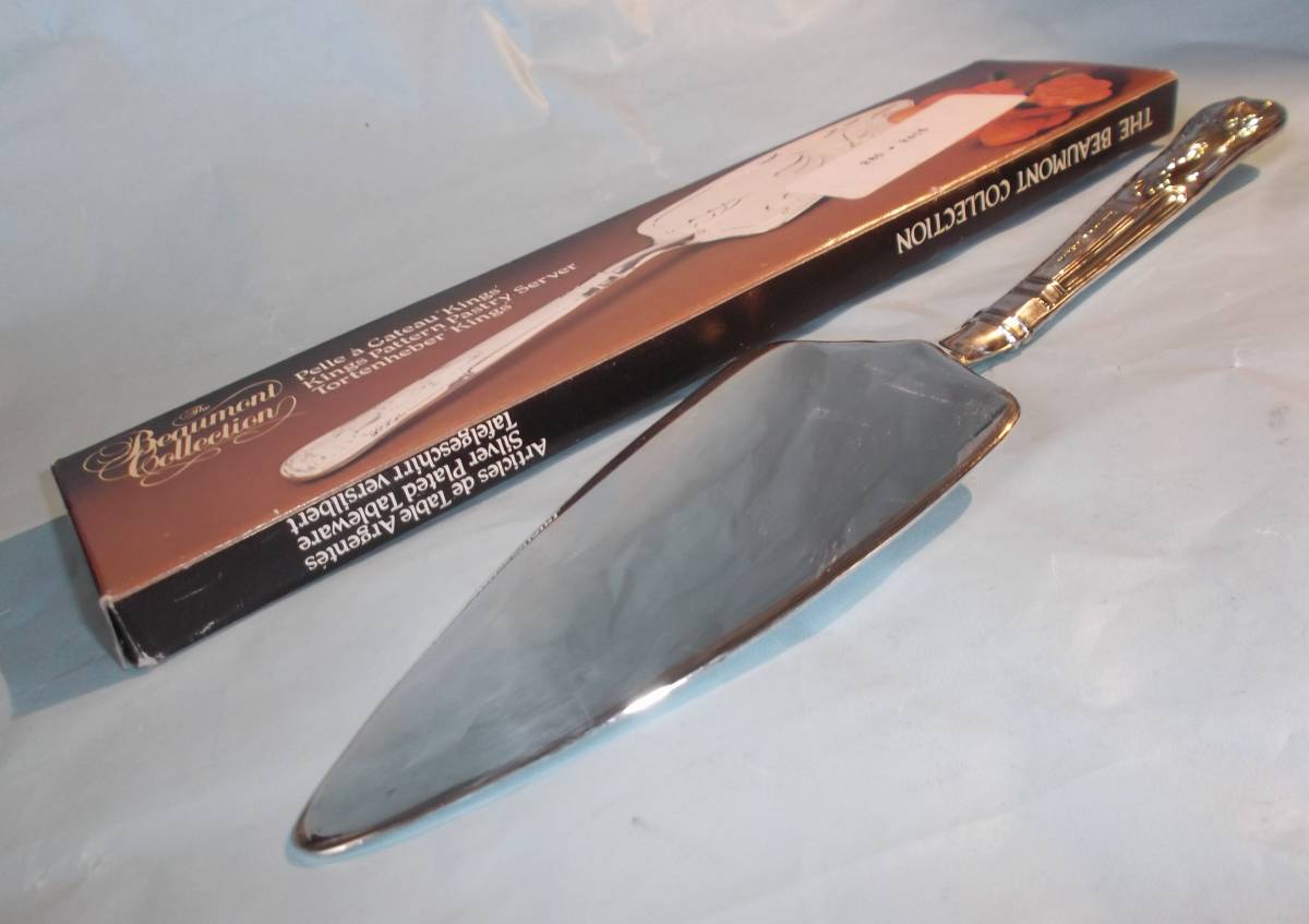 英国ビンテージ アンティーク シルバープレート ケーキサーバー リフター 菓子 スイーツ キングスパターン MAYELL E.P. ON ZINC ENGLAND_画像3