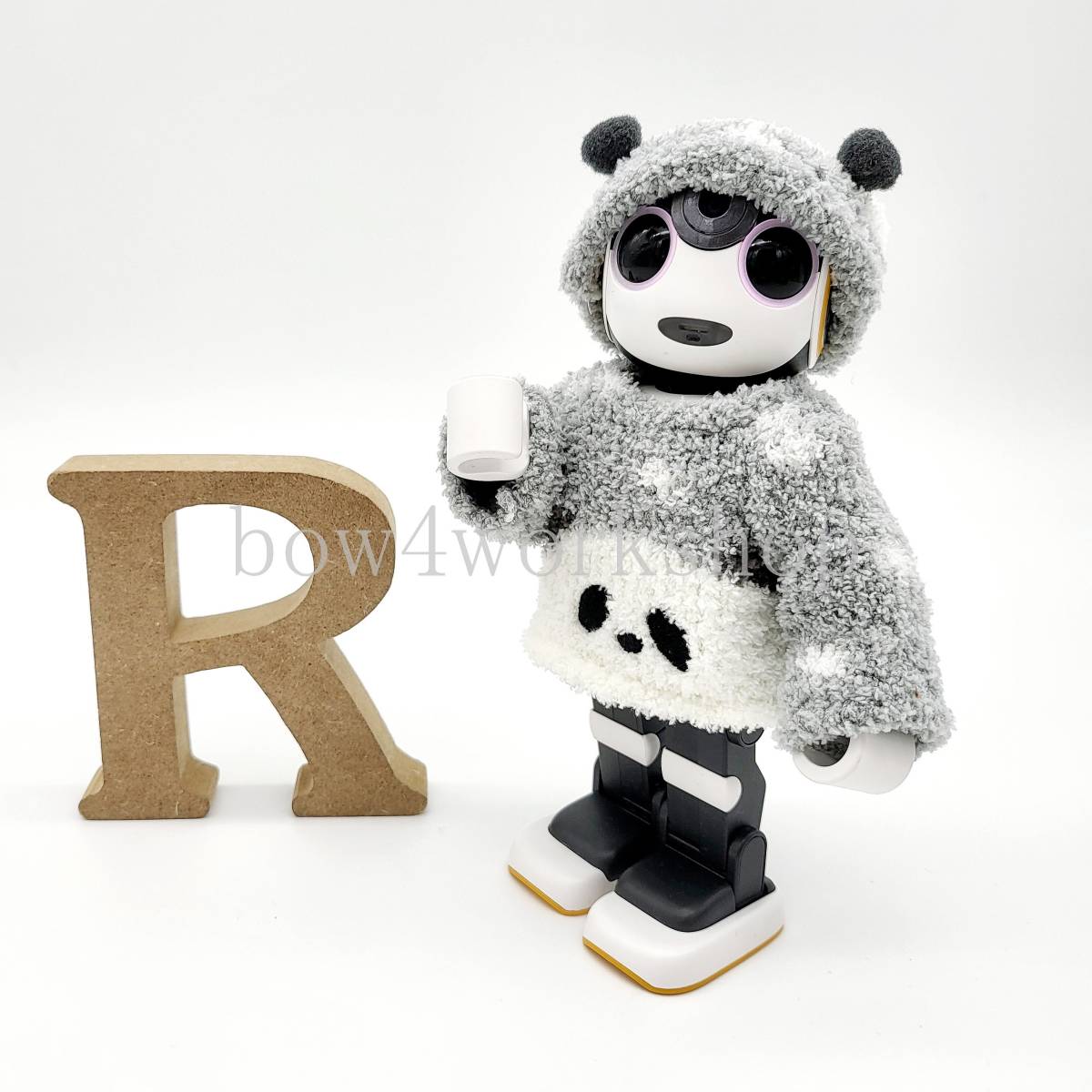 ロボホン RoBoHoN ロボホンの服　パンダちゃんモコモコプルオーバ＆キャップセット _画像4