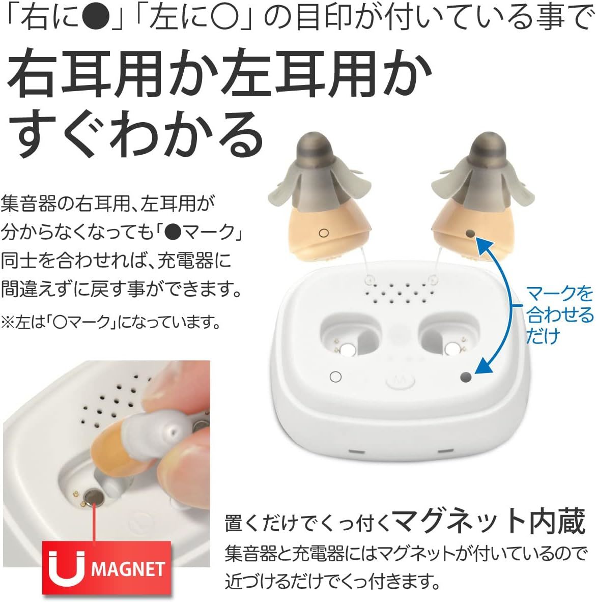 集音器 しゅうおんき 両耳 耳穴式 USB 聴力 福耳 音質 イヤーピース 小型 充電 軽量 目立たない 落ちにくい おじいちゃんへのプレゼント_画像6