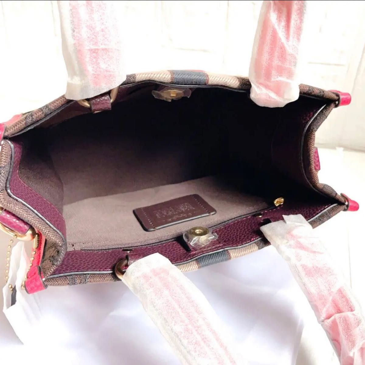 【新品未使用】【即日発送】COACH コーチ ショルダー トートバッグ ピンク ブラウン レディース