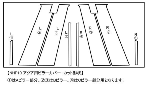 ◆彡激シブ！！3Mダイノック◆彡10系アクア　レザーピラー8P◆バイザー装着車用◆NHP10 カーボンピラーもあります。_画像9