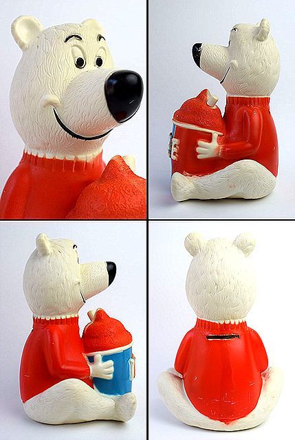 1970’s ICEE BEAR アイシーベアー ビンテージ ソフビ 貯金箱 白熊 クマ くま 検 アドバタイジング TOY トイ キャラクター レア物 企業物_画像2