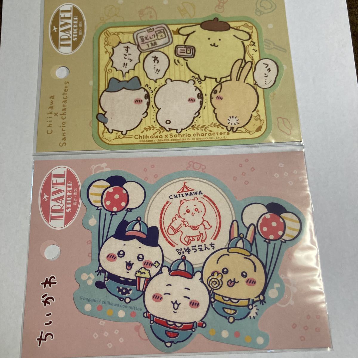 送料込/ちいかわ トラベルステッカー2枚セット ワクワク 送料込/ちいかわ トラベルステッカー2枚セット ワクワク