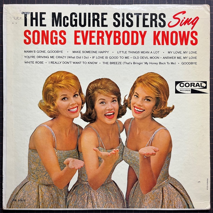 US Orig. рис оригинал THE McGUIRE SISTERS кружка waia*si Star zSing Songs Everybody Knows MONO запись LP CORAL