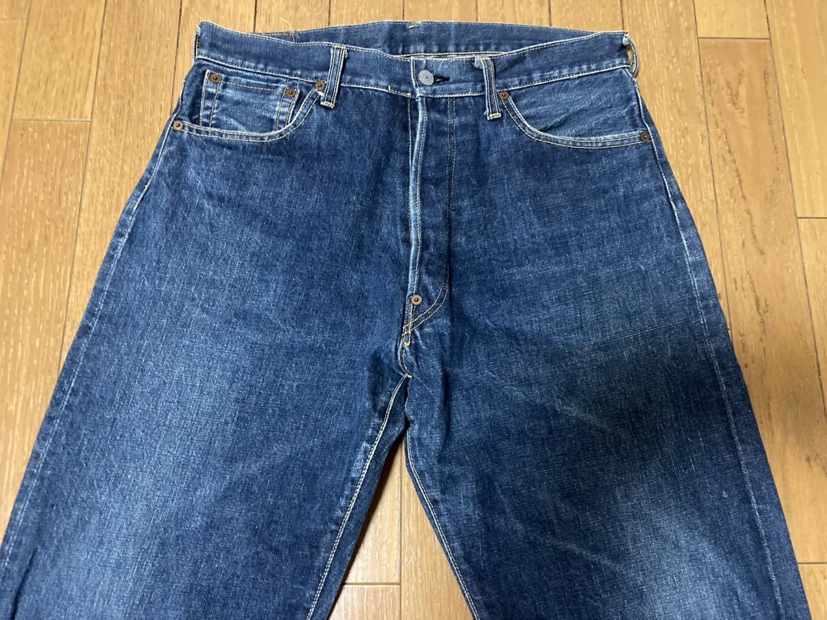 初期 EVIS デニムパンツ W33 L35 水牛パッチ アーキュエイトステッチ EVISU エヴィスジーンズ エビス 90s ビンテージ_画像2