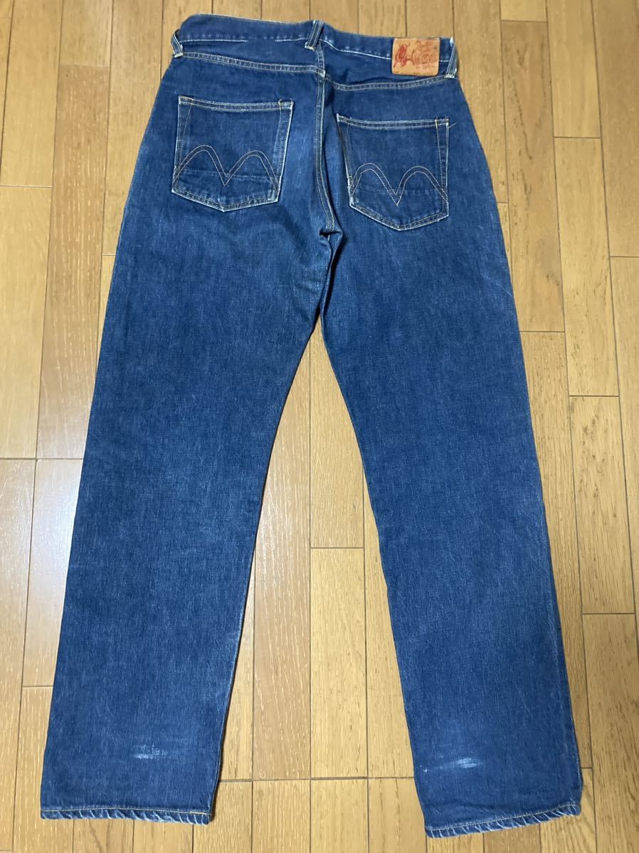 初期 EVIS デニムパンツ W33 L35 水牛パッチ アーキュエイトステッチ EVISU エヴィスジーンズ エビス 90s ビンテージ_画像4