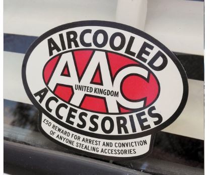 AAC ステッカー 外貼り エアクールド アクセサリーズ 空冷 タイプ２ タイプ3 ビートル VW フォルクスワーゲン　ポルシェ_画像2