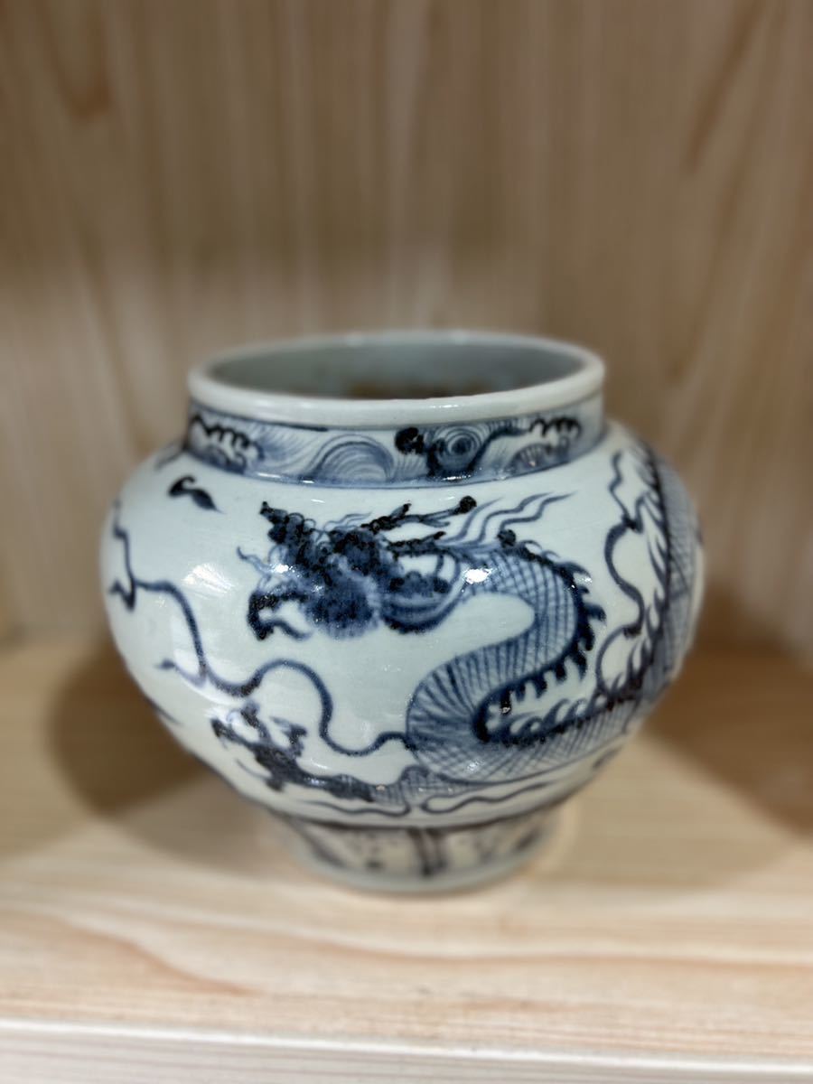 青花雲龍罐染付古紋青花骨董品芸術品花瓶貴重品希少古| JChere雅虎拍卖代购