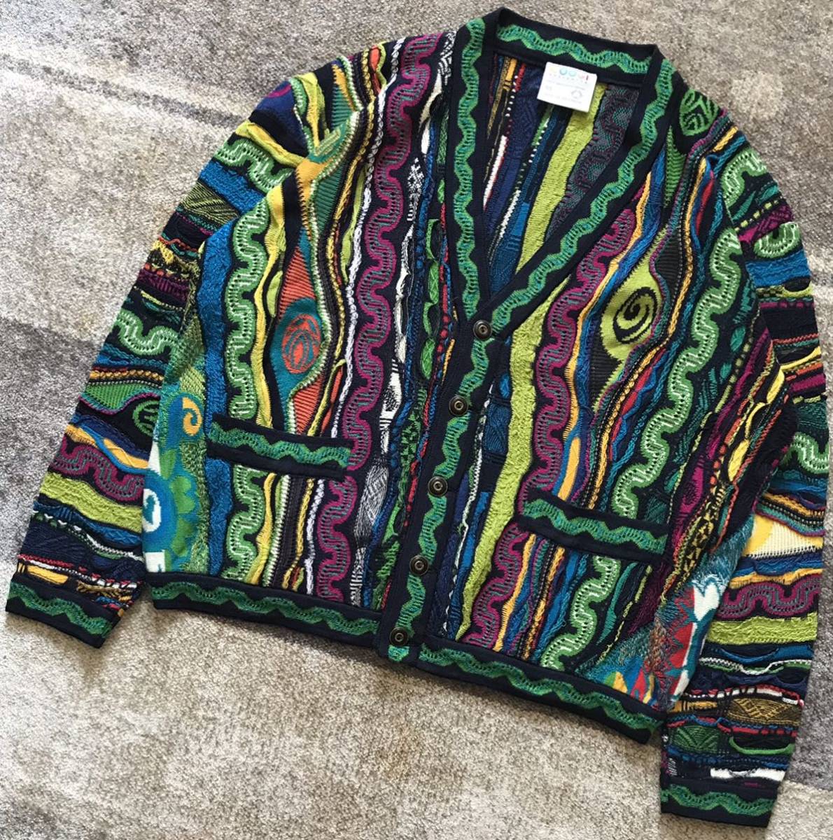 圧巻のデザイン 芸術 花柄 植物柄 ★ COOGI AUSTRALIA ★ クージー オーストラリア コットン 3D 立体 ニット カーディガン セーター SS