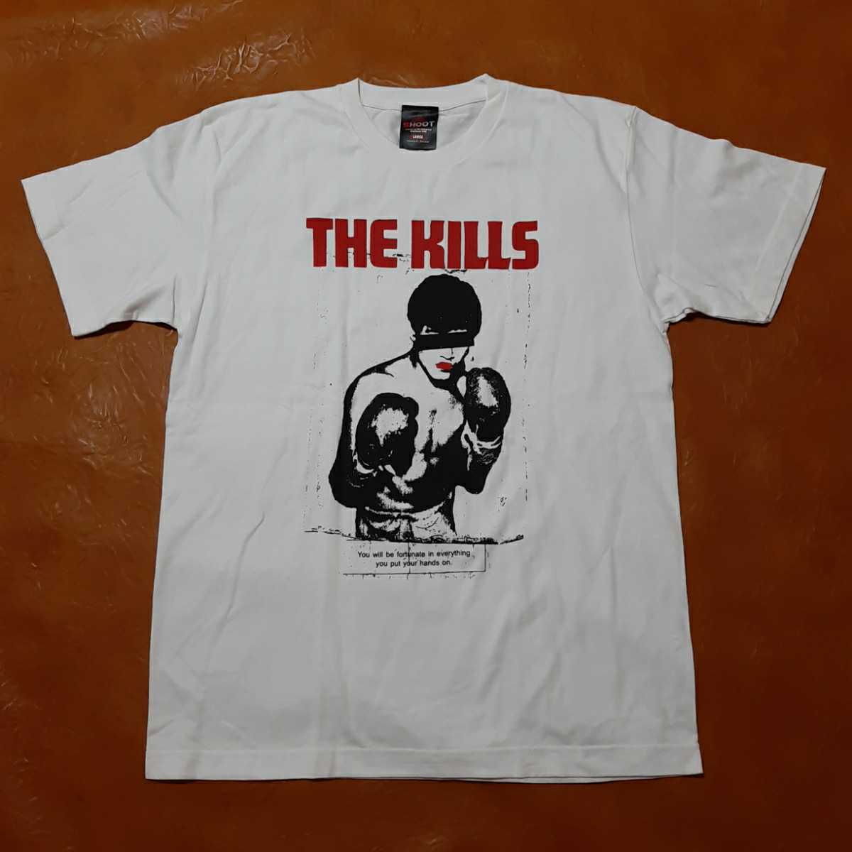 THE KILLS キルズ Blood Pressures ボクサー コラージュ Tシャツ ホワイト Lサイズ 未着用品 2011 SHOOT製 _画像2