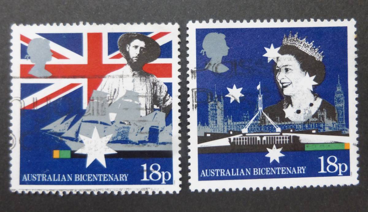  used . Australia (Australia) 200 year commemorative stamp Elizabeth woman .. image entering 2 sheets free shipping 