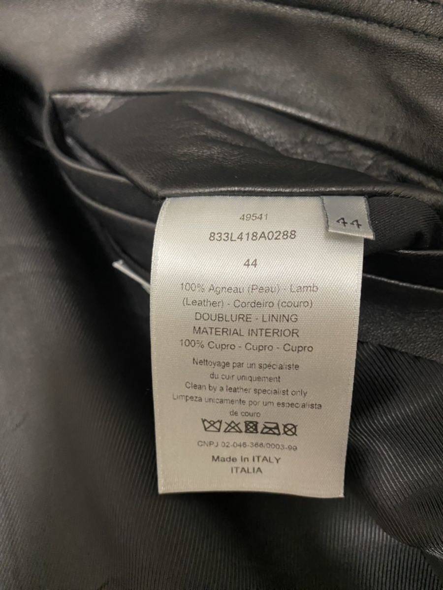 Dior レザージャケット　ディオールオム　クリスチャンディオール　レザー　シープスキン　ブルゾン　44 定価40万超！？　レア_画像5