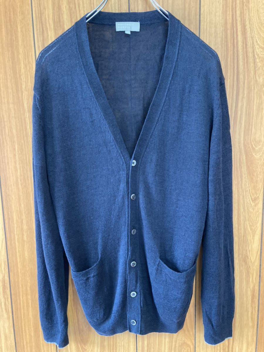 MARGARET HOWELLlinen cardigan M navy 