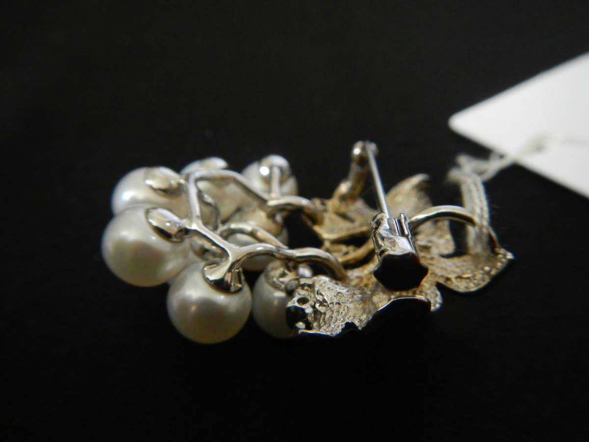 ＜銀の斧＞銀製・あこや真珠のブローチ・ペンダント・925刻印・SILVER・アコヤ真珠・パール・珠径 約6～7mmの画像7