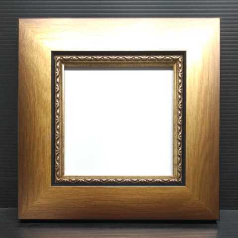 額縁　キズあり 正方形　１５センチ　ＭＤＦ製　ゴールド面金　水彩画・デッサン画に　アートフレーム_画像1