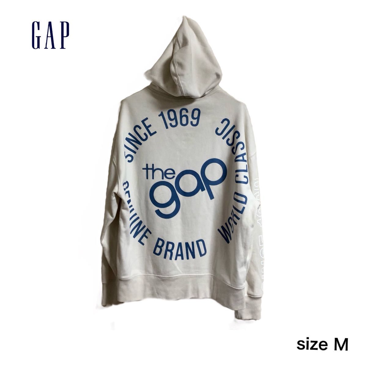 最終！GAP gap ギャップ クラシックロゴ スウェットパーカー プルオーバー 前後プリント オーバーサイズ ビッグシルエット