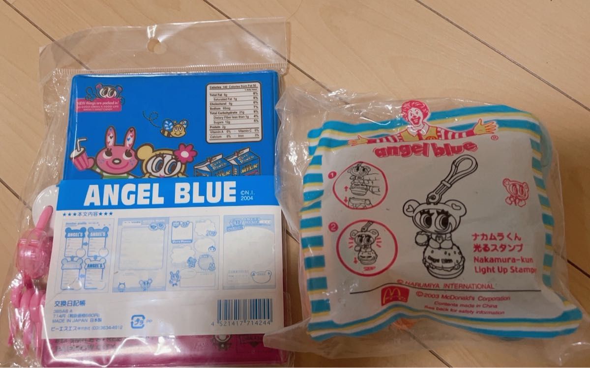 エンジェルブルー ANGEL BLUE ノート マクドナルド ナカムラ くん 光る スタンプ ストラップ