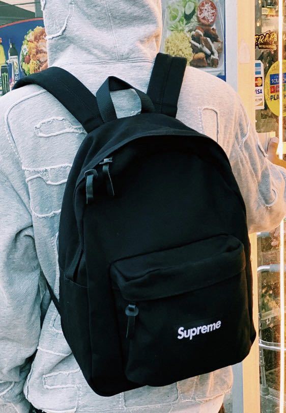 送料無料 黒 Supreme Canvas Backpack Black 22SS 23SS シュプリーム