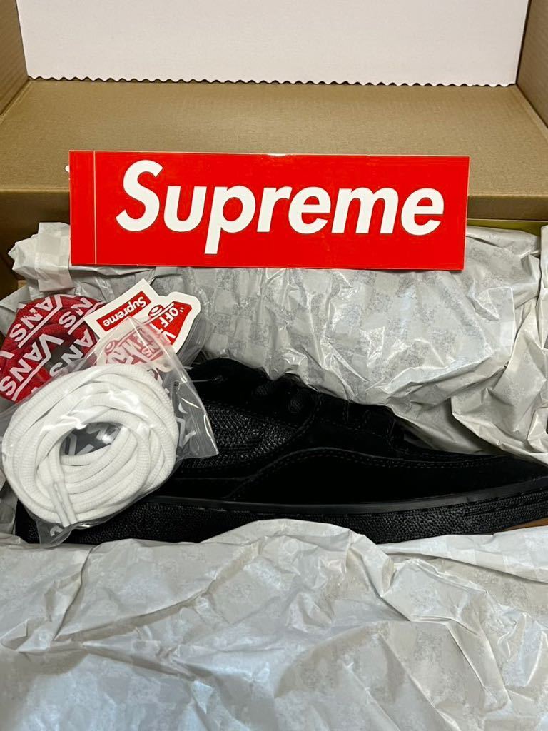 送料無料 27.5cm 黒 Supreme Vans Speed Black US9.5 23SS シュプリーム バンズ スピード ブラック 店舗限定 Box Logo ステッカー 新品