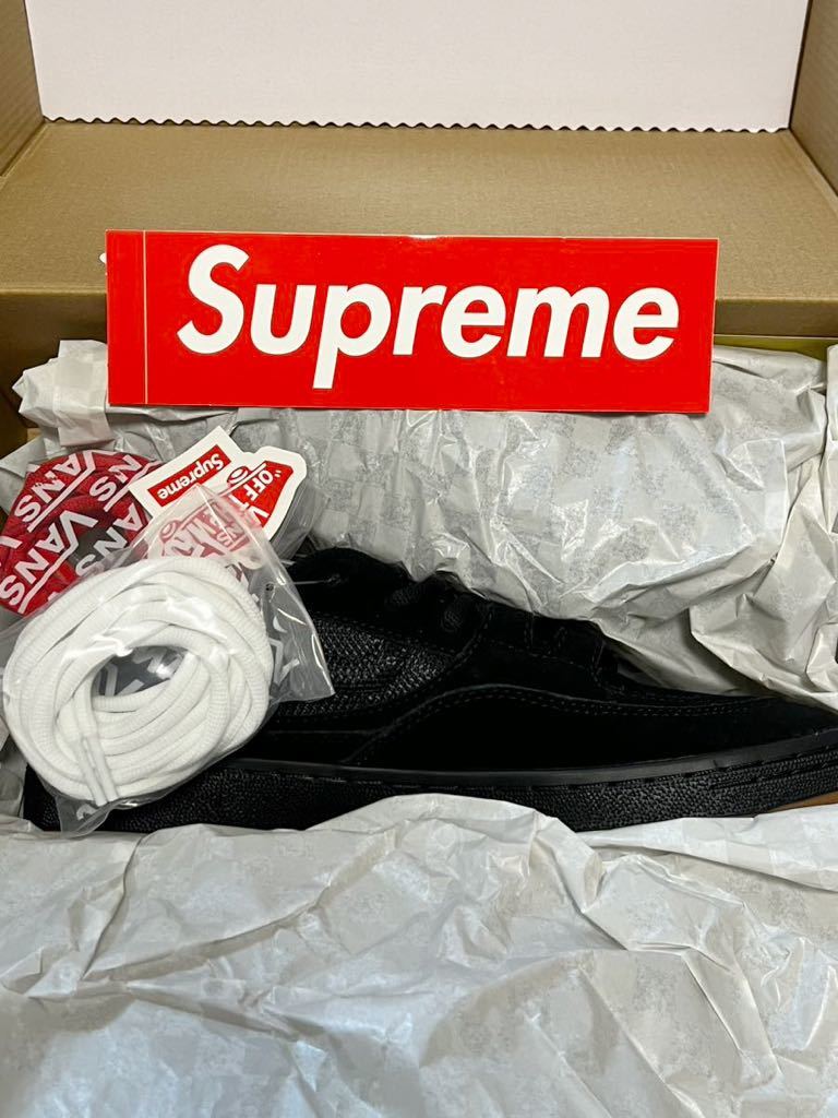 送料無料 28.5cm 黒 Supreme Vans Speed Black US9.5 23SS シュプリーム バンズ スピード ブラック 店舗限定 Box Logo ステッカー 新品