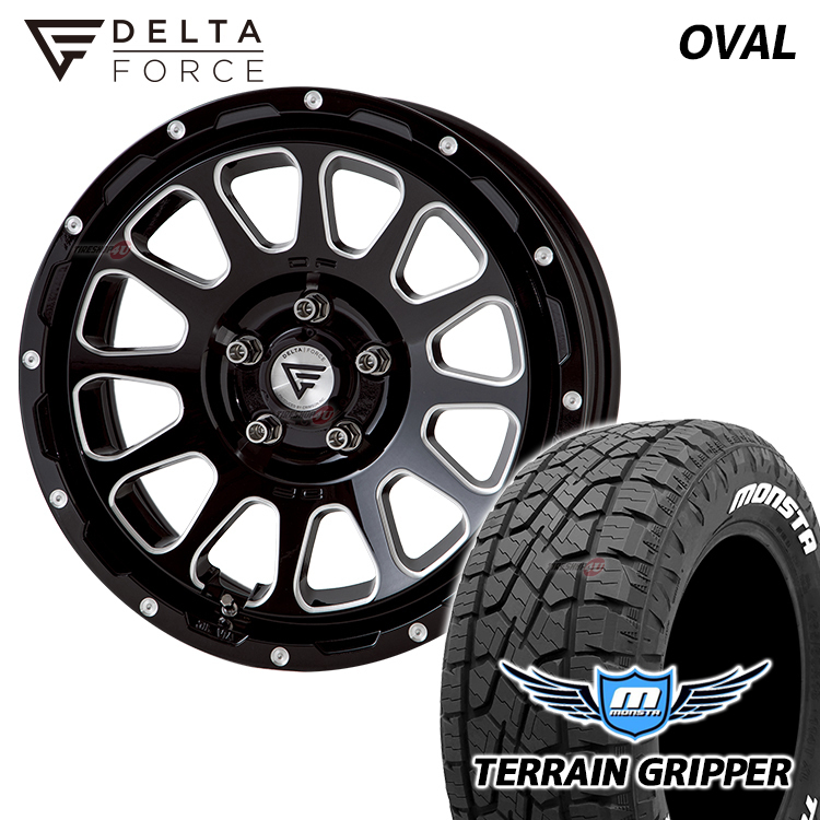 4本セット デルタフォース オーバル OVAL 16x7.0J 5/114.3 +35 BSM MONSTA モンスタ テレーングリッパー A/T 215/70R16 WL デリカD5_画像1