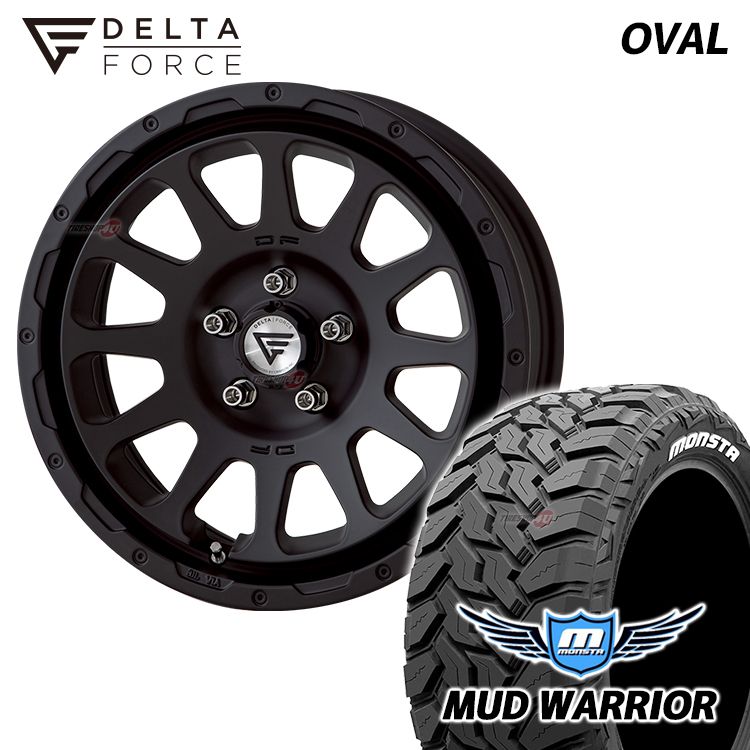 4本セット DELTA FORCE OVAL 16x7.0J 5/114.3 +35 MB MONSTA MUD WARRIOR M/T 235/70R16 ホワイトレター デリカD5_画像1