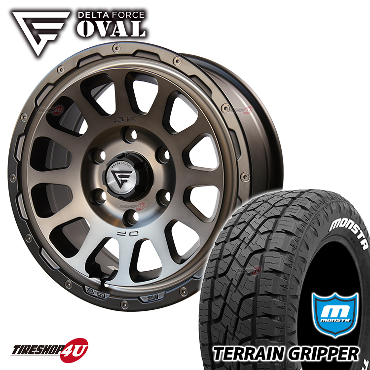 4本セット デルタフォース オーバル OVAL 17x8.0J 6/139.7 +20 MSP MONSTA モンスタ テレーングリッパー A/T 265/65R17 WL ハイラックス_画像1