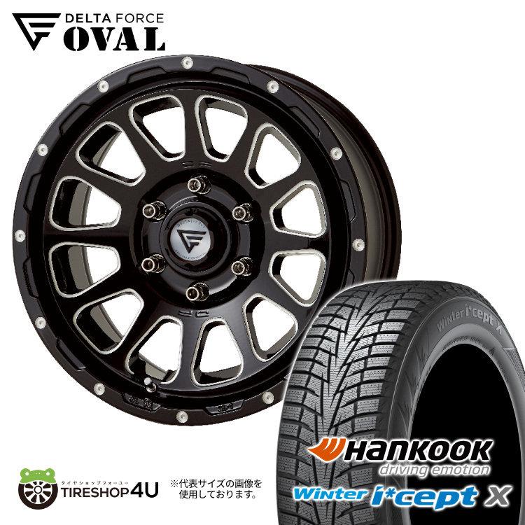 2022年 スタッドレス 4本セット デルタフォース オーバル OVAL 17x8J 6/139.7+20 BSM ハンコック RW10 265/65R17 ハイラックス プラド_画像1