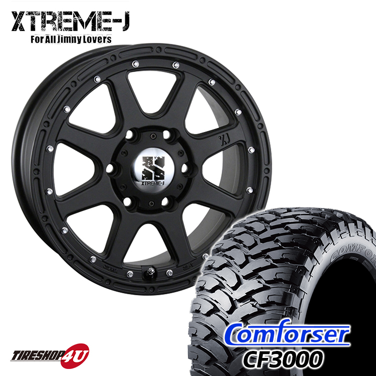 4本セット XTREME-J エクストリームJ 17x7.5J 6/139.7 +25 FBK コンフォーサー CF3000 M/T 265/65R17 ハイラックス プラド FJクルーザー_画像1