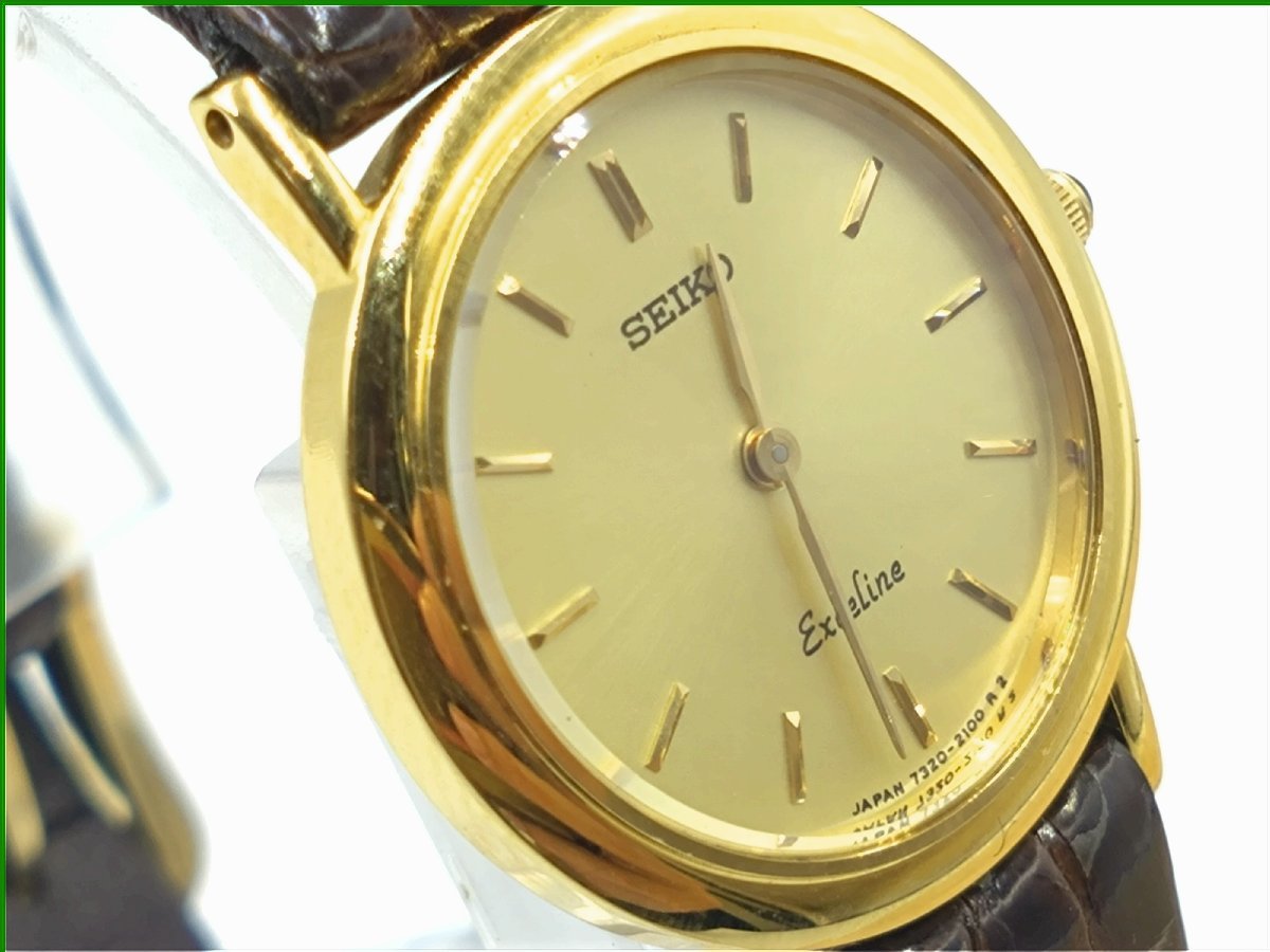 美品 SEIKO/セイコー EXCELINE エクセリーヌ 18KT 腕時計 レディース 7320-0450_画像3