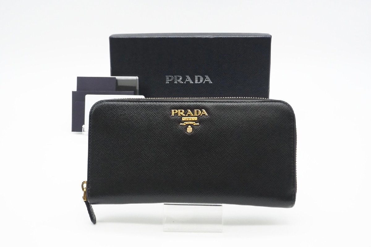 PRADA プラダ1ML506 NERO SAFFIANO ラウンドジップ長財布