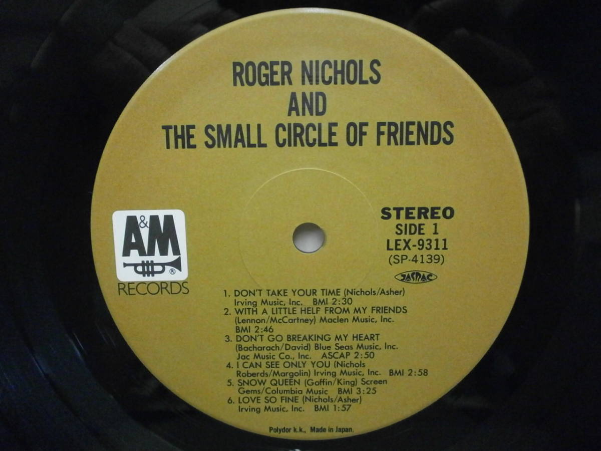★Roger Nichols & The Small Circle Of Friends★ロジャー・ニコルス ソフトロック 国内盤 LEX-9311_画像3