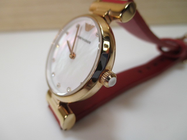 * Emporio Armani стразы двусторонний ремень кварц женские наручные часы (AR-11291)!!