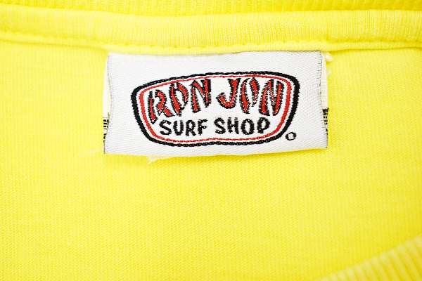 Y-6339★送料無料★RON JON SURF SHOP ロンジョン★イエロー黄色 サーフィン ビーチ 豪華なバックプリント サーフ 半袖 T-シャツ Ｍの画像7