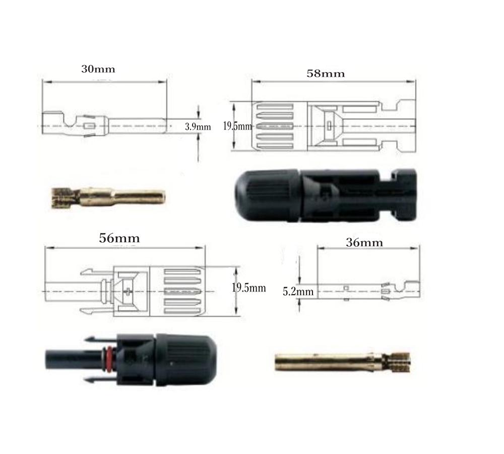 ソーラーパネル 接続ケーブル用 MC4 六角型コネクター 10組セット ソーラー発電 太陽光発電_画像5