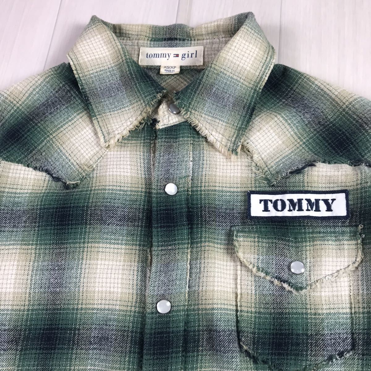 TOMMY GIRL Tommy girl long sleeve shirt flannel shirt XS/XP multicolor tartan check 