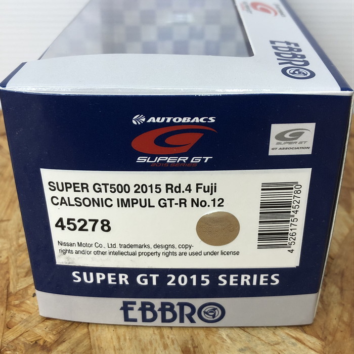 未使用 EBBRO 1/43 ミニカー GT-R CALSONIC IMPUL SUPER GT500 No.12 [jgg]_画像2