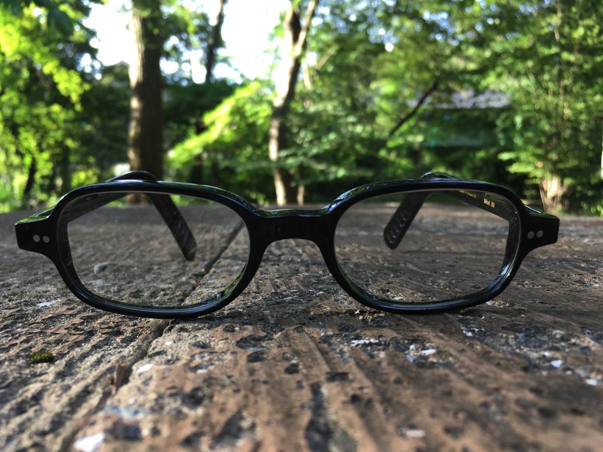 Vintage LUNOR A4 Mod.56 SQUARE GLASSES 廃盤商品 ルノア ブラック アセテート Gernot Lindner / French Fashion_画像1