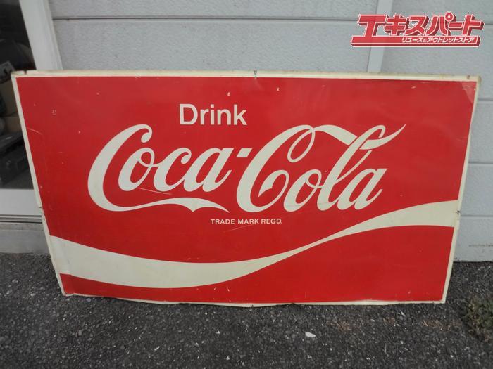 昭和レトロ Coca-Cola コカコーラ ブリキ看板 ホーロー看板 当時物