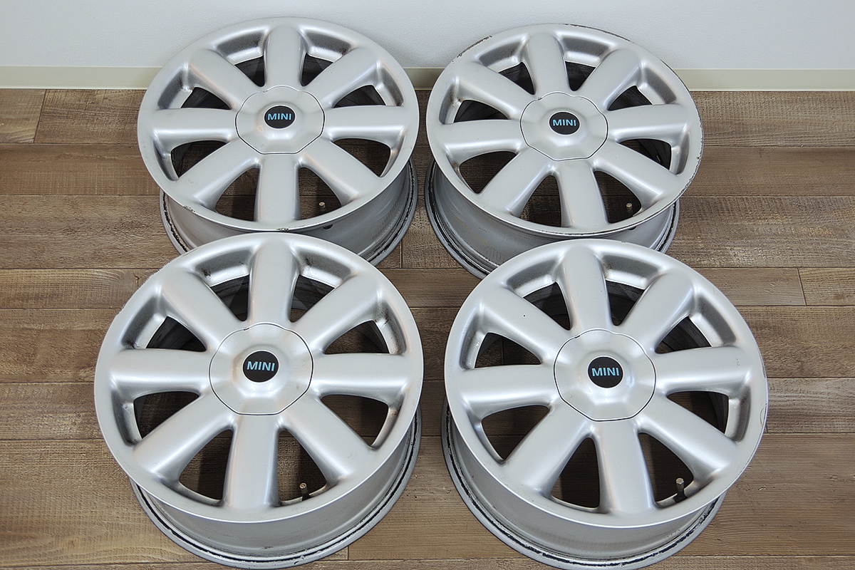 BMW MINI ミニ R56純正 17インチアルミ シルバー 100/4H 17×7J +48 PCD100 4本セット R55 R53 R52 R50 送料無料_画像1