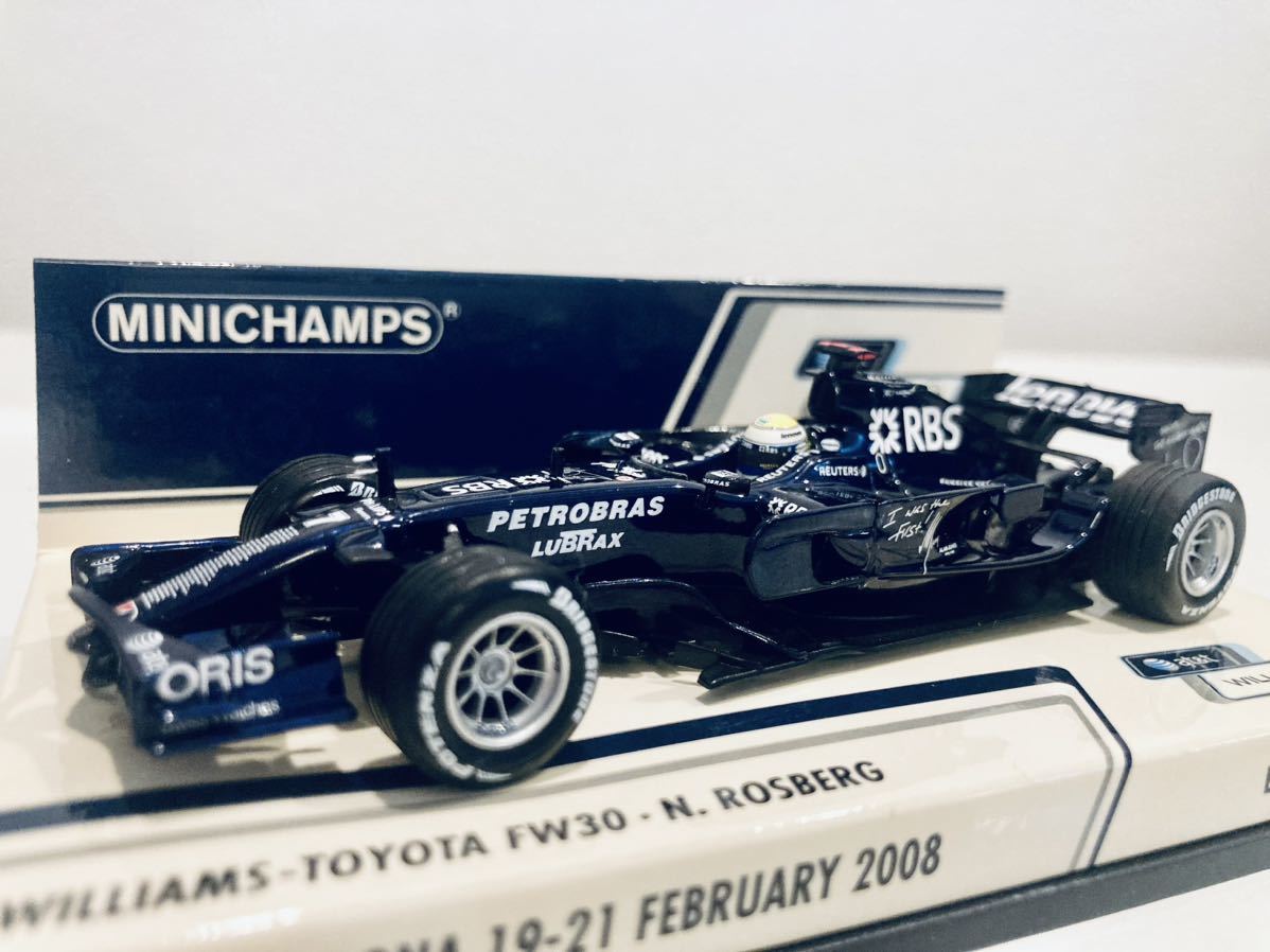 1/43 Minichamps ウィリアムズ トヨタ FW30 N.ロズベルグ Test Barcelona 19-21 Feb 2008 歴代チャンピオンメッセージ&サイン_画像1