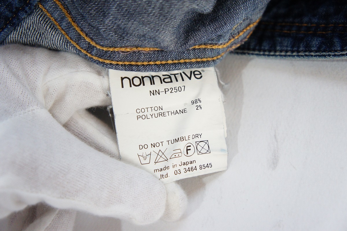 正規 nonnative ノンネイティブ DWELLER TIGHT FIT JEANS C/P 12oz DENIM STRETCH デニム ストレッチ パンツ NN-P2507 紺 2 本物 812N_画像6