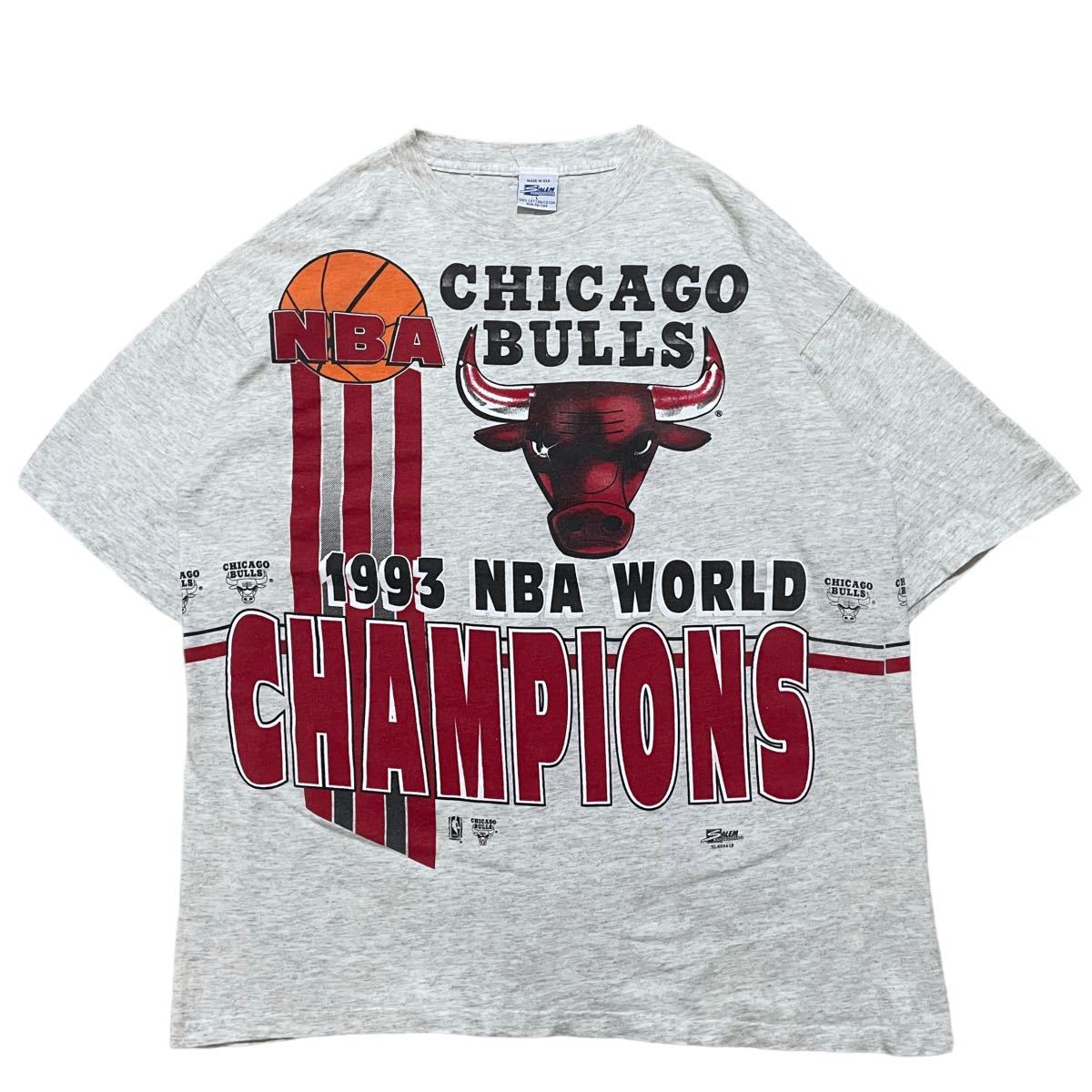 古着 USA製 1993 NBA WORLD CHAMPIONS chicago bulls シカゴブルズ ワールドチャンピオン Tシャツ