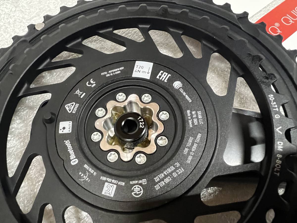 新品 SRAM RED AXS 12速 DUB 50/37 170mm パワーメーター付チェーンリング&カーボンクランクセッ _画像6