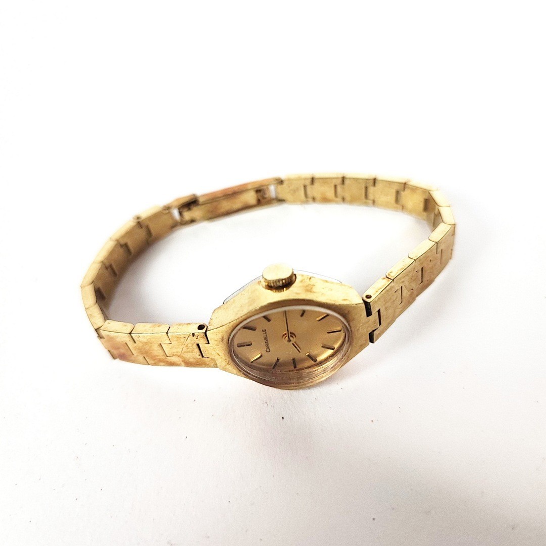  рабочий товар CARAVELLEkya этикетка Vintage античный женские наручные часы механический завод тип работа товар j215