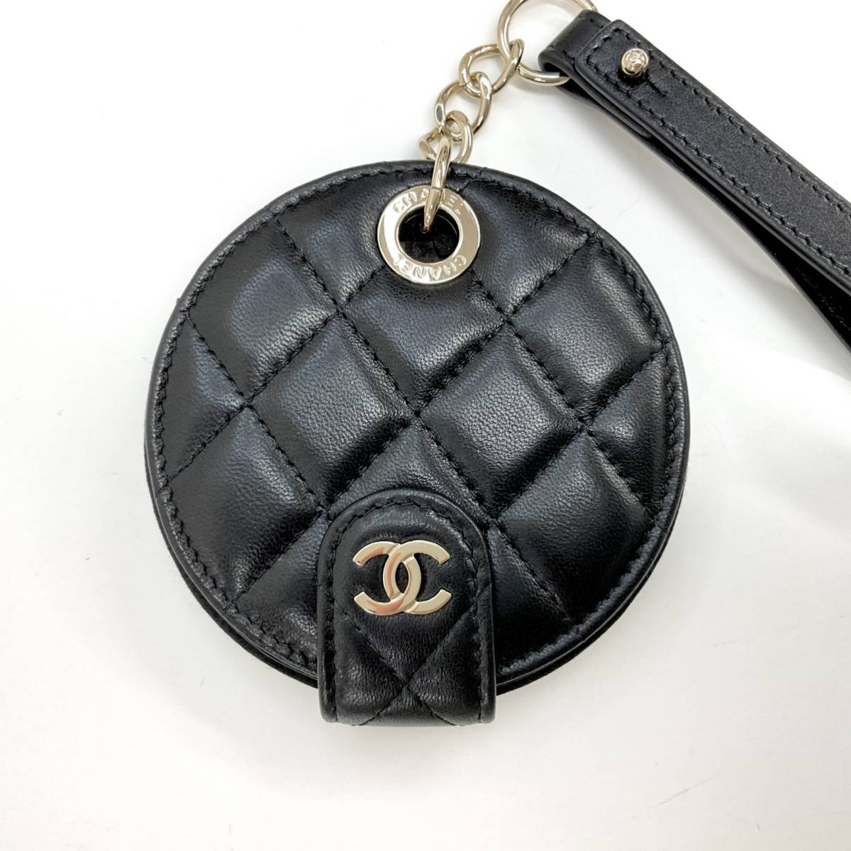 7659 не использовался Chanel здесь Mark matelasse овчина именная бирка очарование именная табличка черный 