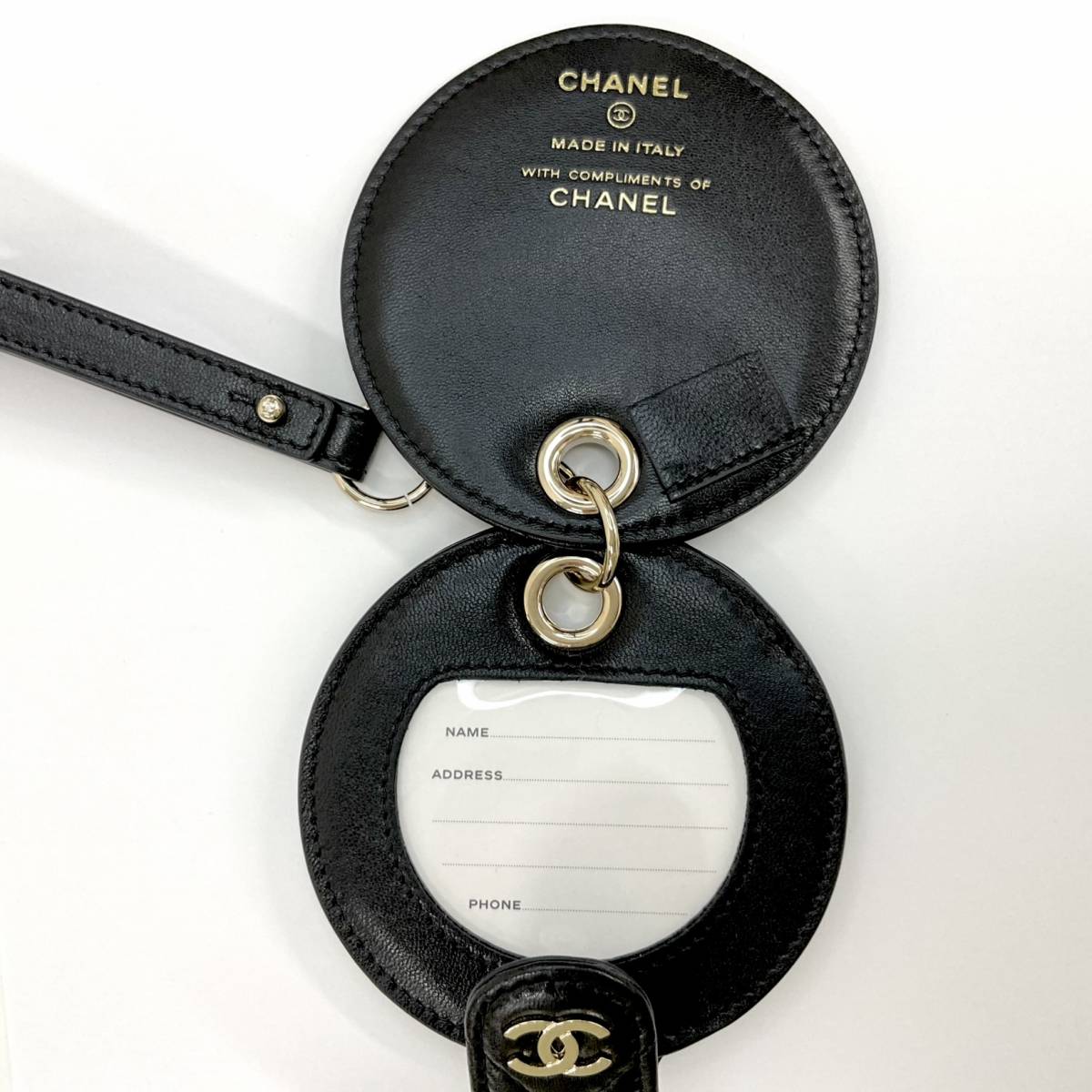 7659 не использовался Chanel здесь Mark matelasse овчина именная бирка очарование именная табличка черный 