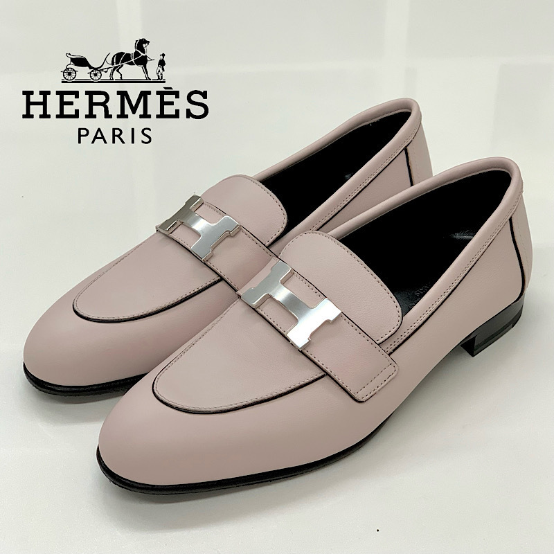 7422 未使用 エルメス モカシン パリ H金具 レザー ローファー 7422 未使用 エルメス モカシン パリ H金具 レザー ローファー