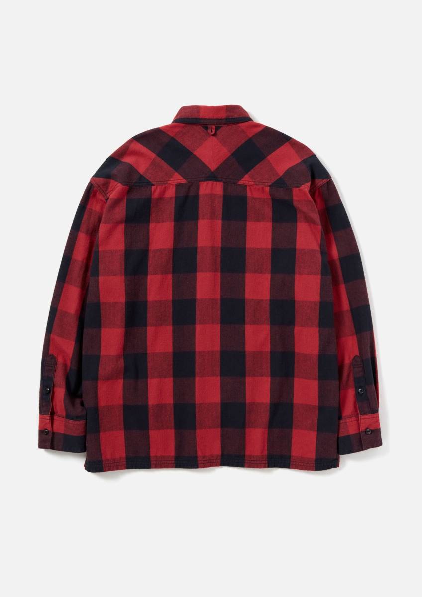 NEIGHBORHOOD BUFFALO CHECK SHIRT LS RED L / NEIGHBORHOOD рубашка Buffalo блок красный красный чёрный черный 231ARNH-SHM01 2023SS