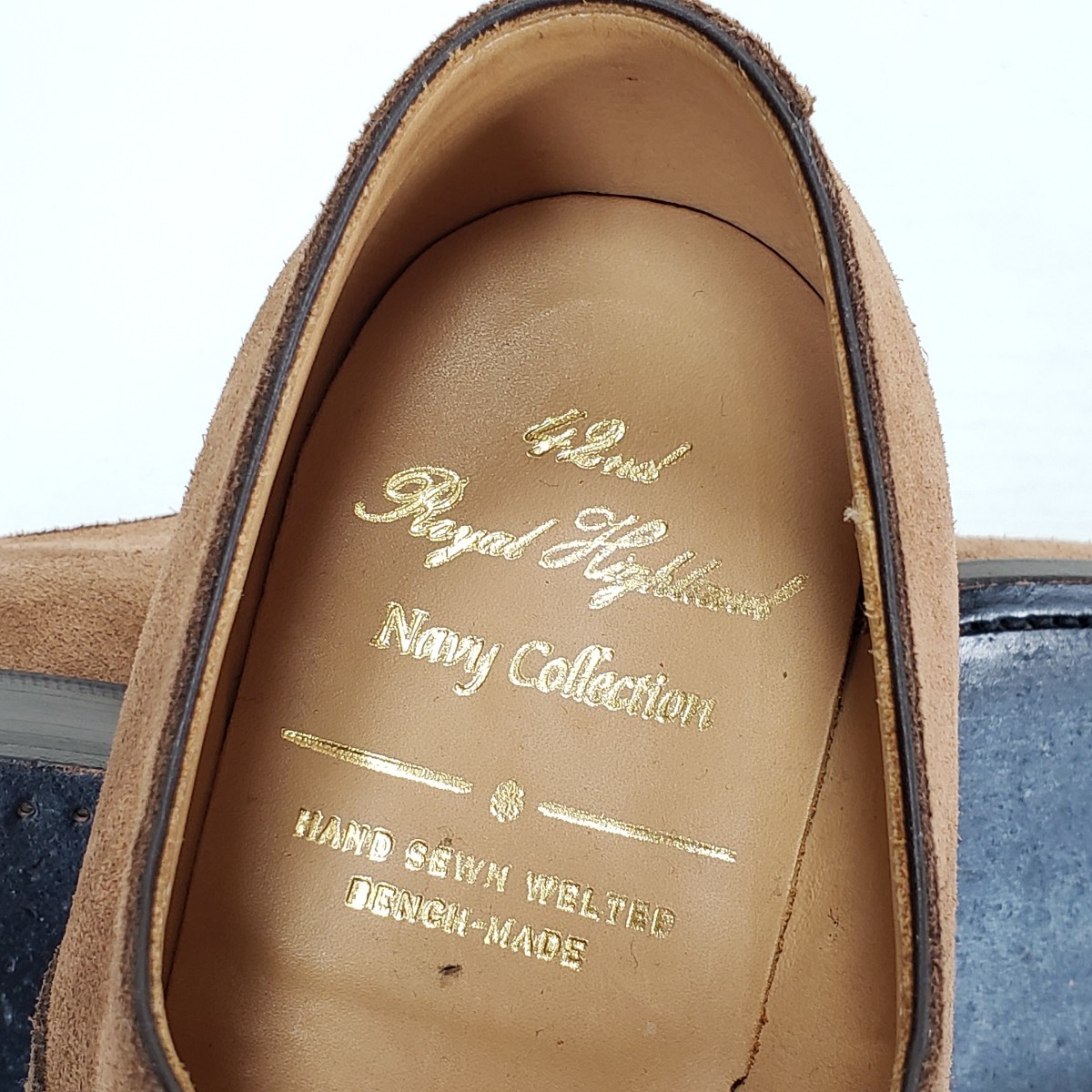 美品◆42ND ROYAL HIGHLAND Navy Collection 42ロイヤルハイランド ストレートチップ スウェードレザーシューズ ビジネス 革靴(6.5)茶色